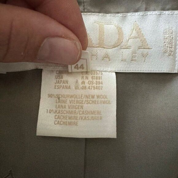 Vintage Womens Escada Brown Wool Cashmere Preppy Academia Blazer Sz 44 - Picture 9 of 11